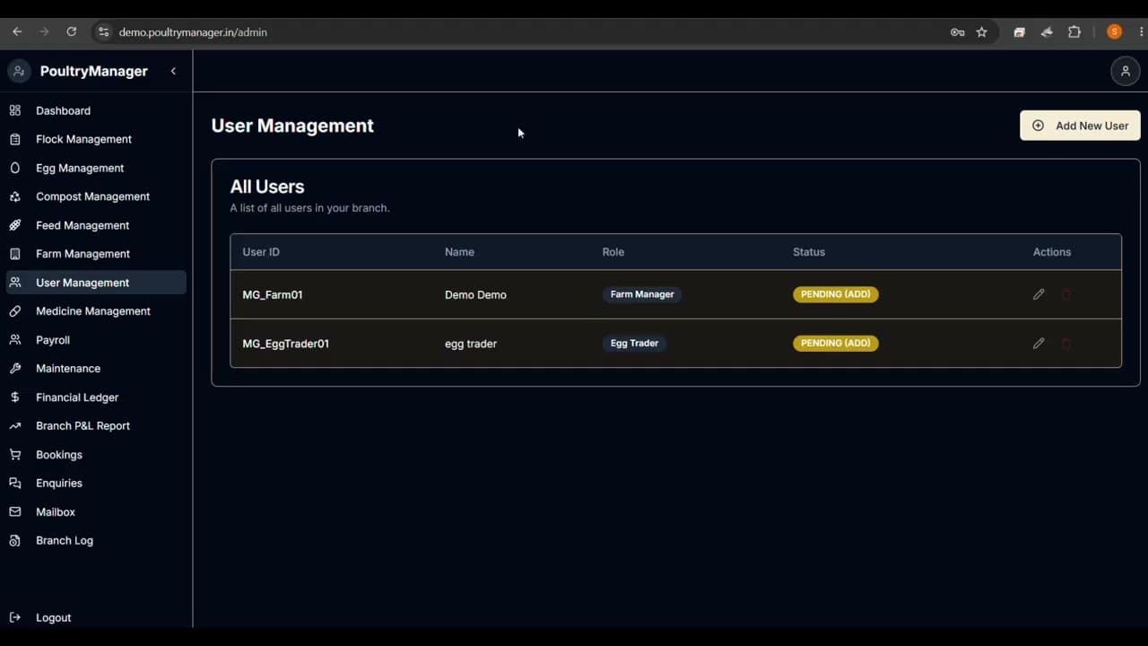  User Management | PoultryManager Tutorial